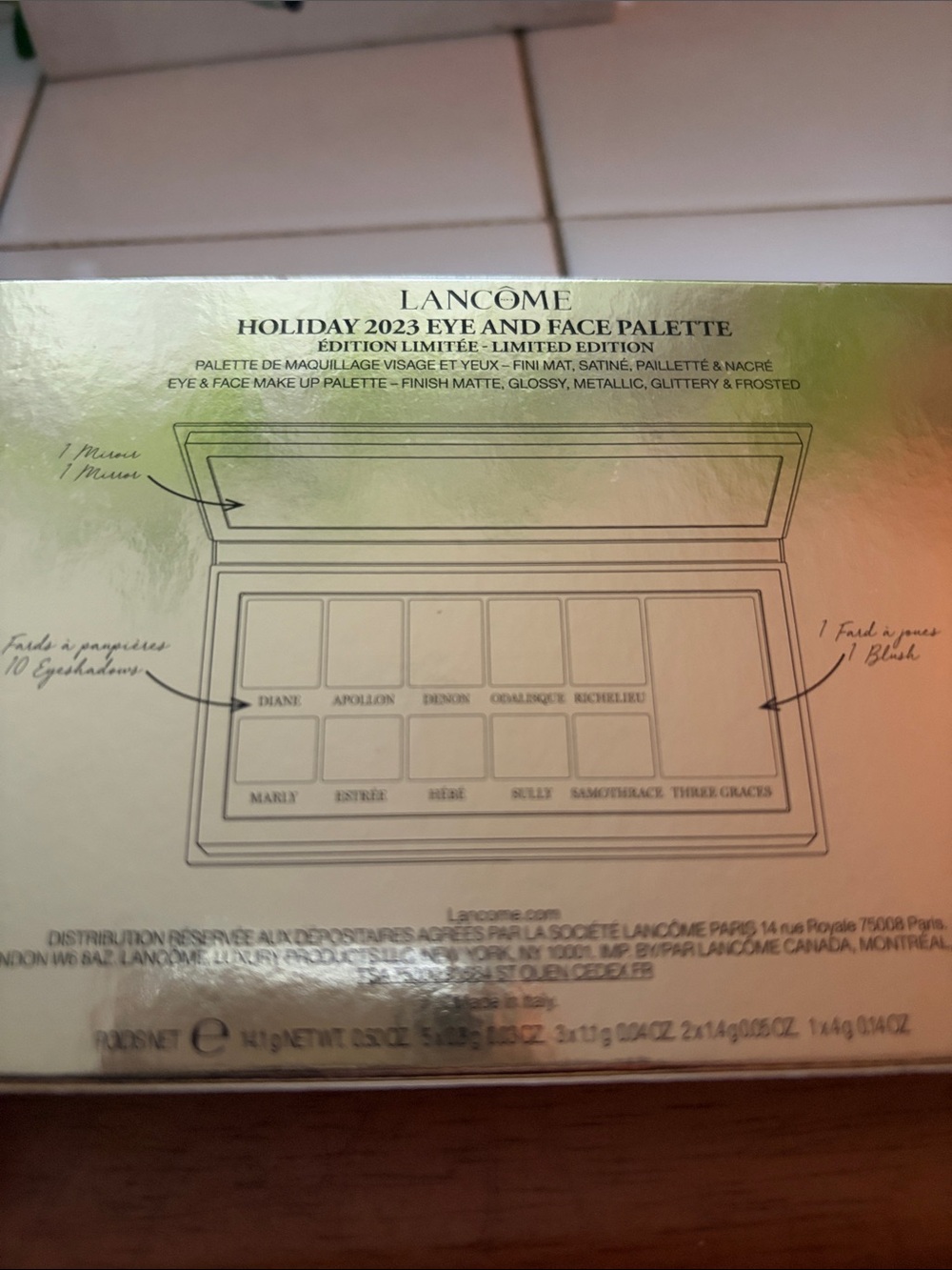 Lancome Holiday 2023 Eye and Face Palette - Gold Iridescent Packaging